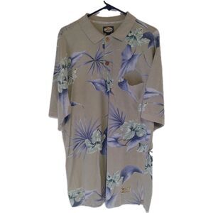 Tommy Bahama Vintage Floral Hawaiian Style Polo Shirt Men’s Medium Travel Cotton